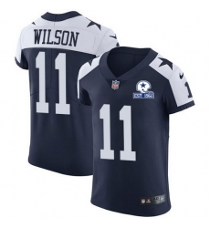 Nike Cowboys 11 Cedrick Wilson Navy Blue Thanksgiving Men Stitched With Established In 1960 Patch NFL Vapor Untouchable Throwback Elite Jersey