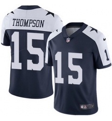 Nike Cowboys #15 Deonte Thompson Navy Blue Thanksgiving Mens Stitched NFL Vapor Untouchable Limited Throwback Jersey