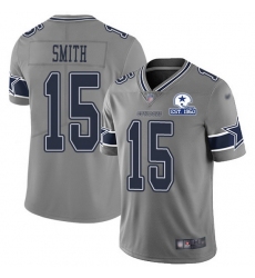 Nike Cowboys 15 Devin Smith Gray Men Stitched With Established In 1960 Patch NFL Limited Inverted Legend Jersey