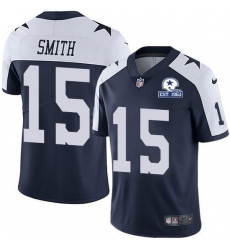 Nike Cowboys 15 Devin Smith Navy Blue Thanksgiving Men Stitched With Established In 1960 Patch NFL Vapor Untouchable Limited Throwback Jersey