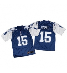 Nike Cowboys #15 Devin Street Navy BlueWhite Throwback Mens Stitched NFL Elite Jersey