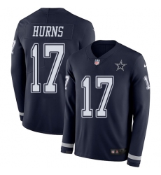 Nike Cowboys #17 Allen Hurns Navy Blue Team Color Men Stitched NFL Limited Therma Long Sleeve Jersey
