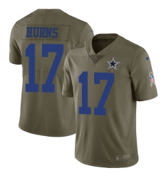 Nike Cowboys #17 Allen Hurns Olive Mens Stitched NFL Limited 2017 Salute To Service Jersey