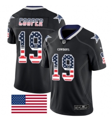 Nike Cowboys #19 Amari Cooper Black Men Stitched NFL Limited Rush USA Flag Jersey