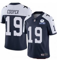 Nike Cowboys 19 Amari Cooper Navy Blue Thanksgiving Men Stitched With Established In 1960 Patch NFL Vapor Untouchable Limited Throwback Jersey