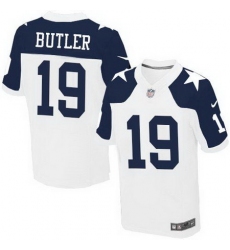Nike Cowboys #19 Brice Butler White Thanksgiving Throwback Mens Stitched NFL Elite Jersey