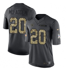 Nike Cowboys #20 Darren McFadden Black Mens Stitched NFL Limited 2016 Salute To Service Jersey