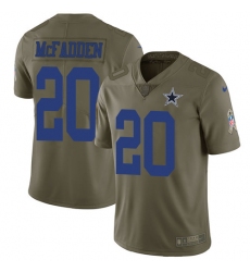Nike Cowboys #20 Darren McFadden Olive Mens Stitched NFL Limited 2017 Salute To Service Jersey