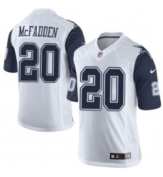 Nike Cowboys #20 Darren McFadden White Mens Stitched NFL Limited Rush Jerseys