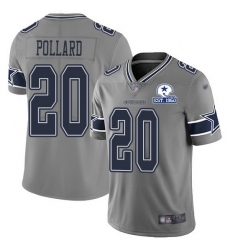 Nike Cowboys 20 Tony Pollard Gray Men Stitched With Established In 1960 Patch NFL Limited Inverted Legend Jersey