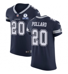Nike Cowboys 20 Tony Pollard Navy Blue Team Color Men Stitched With Established In 1960 Patch NFL Vapor Untouchable Elite Jersey