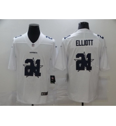 Nike Cowboys 21 Ezekiel Elliott White Shadow Logo Limited Jersey