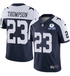 Nike Cowboys 23 Darian Thompson Navy Blue Thanksgiving Men Stitched With Established In 1960 Patch NFL Vapor Untouchable Limited Throwback Jersey