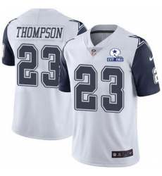 Nike Cowboys 23 Darian Thompson White Men Stitched With Established In 1960 Patch NFL Limited Rush Jersey