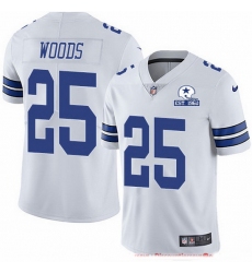 Nike Cowboys 25 Xavier Woods White Men Stitched With Established In 1960 Patch NFL Vapor Untouchable Limited Jersey