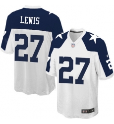 Nike Cowboys #27 Jourdan Lewis White Mens Throwback Alternate NFL Elite Jersey