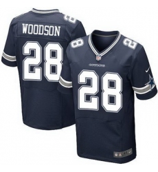 Nike Cowboys 28 Darren Woodson Navy Blue Team Color Mens Stitched NFL Elite Jersey