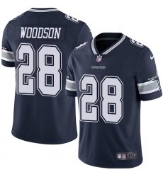 Nike Cowboys #28 Darren Woodson Navy Blue Team Color Mens Stitched NFL Vapor Untouchable Limited Jersey