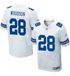 Nike Cowboys 28 Darren Woodson White Mens Stitched NFL Elite Jersey