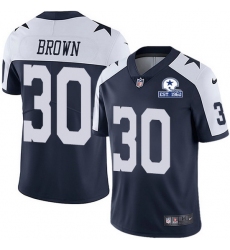 Nike Cowboys 30 Anthony Brown Navy Blue Thanksgiving Men Stitched With Established In 1960 Patch NFL Vapor Untouchable Limited Throwback Jersey