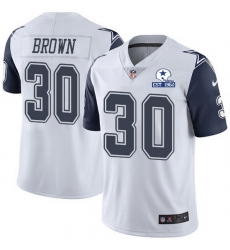 Nike Cowboys 30 Anthony Brown White Men Stitched With Established In 1960 Patch NFL Limited Rush Jersey