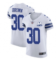 Nike Cowboys 30 Anthony Brown White Men Stitched With Established In 1960 Patch NFL New Elite Jersey