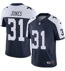 Nike Cowboys #31 Byron Jones Navy Blue Thanksgiving Mens Stitched NFL Vapor Untouchable Limited Throwback Jersey