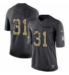 Nike Cowboys 31 Trevon Diggs Black Men Stitched NFL Limited 2016 Salute to Service Jersey