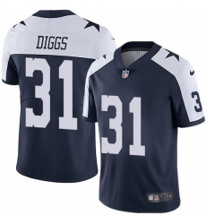 Nike Cowboys 31 Trevon Diggs Navy Blue Thanksgiving Men Stitched NFL Vapor Untouchable Limited Throwback Jersey