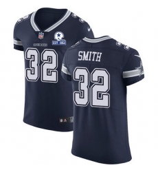 Nike Cowboys 32 Saivion Smith Navy Blue Team Color Men Stitched With Established In 1960 Patch NFL Vapor Untouchable Elite Jersey