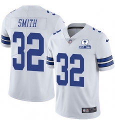 Nike Cowboys 32 Saivion Smith White Men Stitched With Established In 1960 Patch NFL Vapor Untouchable Limited Jersey