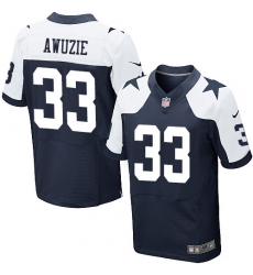 Nike Cowboys #33 Chidobe Awuzie Navy Blue Thanksgiving Mens Stitched NFL Throwback Elite Jersey