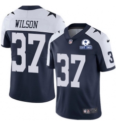 Nike Cowboys 37 Donovan Wilson Navy Blue Thanksgiving Men Stitched With Established In 1960 Patch NFL Vapor Untouchable Limited Throwback Jerseys