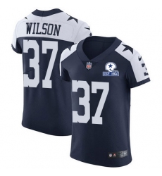 Nike Cowboys 37 Donovan Wilson Navy Blue Thanksgiving Men Stitched With Established In 1960 Patch NFL Vapor Untouchable Throwback Elite Jersey