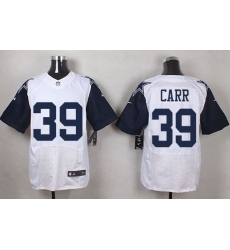 Nike Cowboys #39 Brandon Carr White Mens Stitched NFL Elite Rush Jerseys