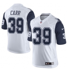 Nike Cowboys #39 Brandon Carr White Mens Stitched NFL Limited Rush Jerseys