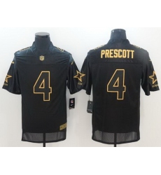 Nike Cowboys #4 Dak Prescott Black Mens Stitched NFL Elite Pro Line Gold Collection Jersey