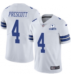 Nike Cowboys 4 Dak Prescott White Men Stitched With Established In 1960 Patch NFL Vapor Untouchable Limited Jersey