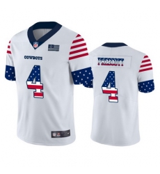 Nike Cowboys 4 Dak Prescott White USA Flag Fashion Limited Jersey