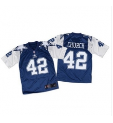 Nike Cowboys #42 Barry Church Navy BlueWhite Throwback Mens Stitched NFL Elite Jersey