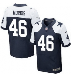 Nike Cowboys #46 Alfred Morris Navy Blue Thanksgiving Mens Stitched NFL Throwback Elite Jersey