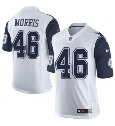 Nike Cowboys #46 Alfred Morris White Mens Stitched NFL Elite Rush Jersey