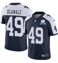 Nike Cowboys 49 Jamize Olawale Navy Blue Thanksgiving Men Stitched With Established In 1960 Patch NFL Vapor Untouchable Limited Throwback Jersey