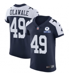 Nike Cowboys 49 Jamize Olawale Navy Blue Thanksgiving Men Stitched With Established In 1960 Patch NFL Vapor Untouchable Throwback Elite Jersey