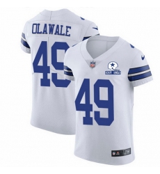 Nike Cowboys 49 Jamize Olawale White Men Stitched With Established In 1960 Patch NFL New Elite Jersey