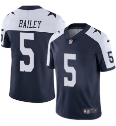 Nike Cowboys #5 Dan Bailey Navy Blue Thanksgiving Mens Stitched NFL Vapor Untouchable Limited Throwback Jersey
