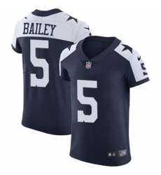 Nike Cowboys #5 Dan Bailey Navy Blue Thanksgiving Mens Stitched NFL Vapor Untouchable Throwback Elite Jersey