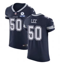 Nike Cowboys 50 Sean Lee Navy Blue Team Color Men Stitched With Established In 1960 Patch NFL Vapor Untouchable Elite Jersey
