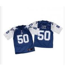 Nike Cowboys #50 Sean Lee Navy BlueWhite Throwback Mens Stitched NFL Elite Jersey