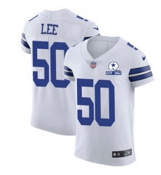 Nike Cowboys 50 Sean Lee White Men Stitched With Established In 1960 Patch NFL New Elite Jersey